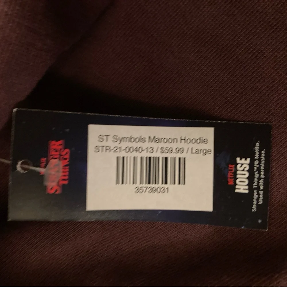 Netflix House Stranger Things Maroon Hoodie NWT - Picture 7 of 7